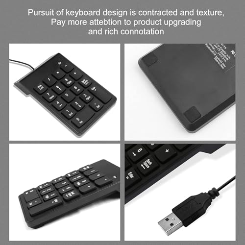 Image of NEXSA 18 Key USB 2.0 Wired Numeric Keypad Slim Mini Numpad Laptop Laptop | Features eighteen low profile responsive keys arranged in an ergonomic tilted layout for swift accounting tasks.