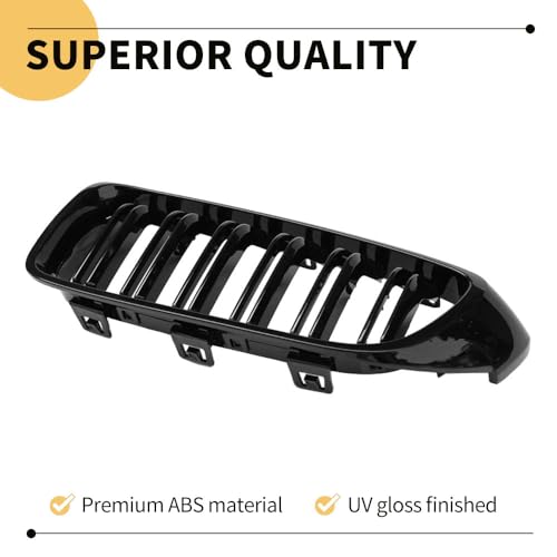 MAXDOM Replacement Front Upper Grill Fit for BMW (2014-2020) 4 Series F32 F33 F36 (2015-2019) F80 M3 F82 M4 – Gloss Black Double Slats ABS Grille by MAXDOM LLC - Used condition - Image 5