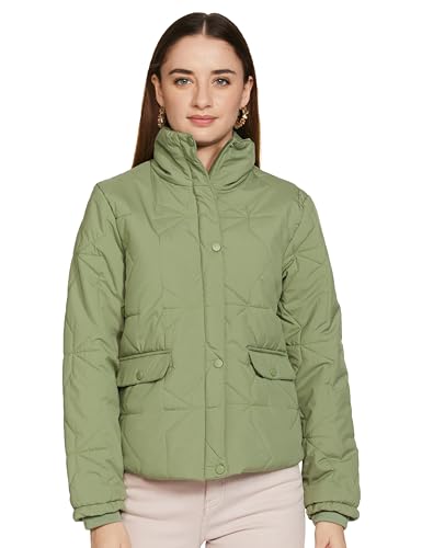 Image of Qube By Fort Collins Polyester, Standard Length Women's Quilted Bomber Jacket Stylish, Warm, And Cozy Winter Outerwear