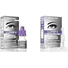 Bundle of LUMIFY Eye Drops, 0.25 Fl Oz 7.5mL + LUMIFY Preservative Free 20 Single-Use Vials Redness Reliever for Sensitive Eye, Brighter and Whiter Looking Eyes, Works in 1 Minute