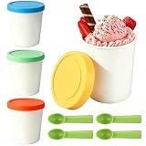 Shyllin Contenitori per Gelato Fatto in Casa,Contenitore ermetico per alimenti,Ciotola Refrigerante per Gelato,Contenitori per Alimenti,Vassoio per Fare Il Gelato,Vaschetta Gelato (Rotondo)