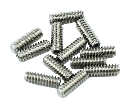 Guyker 4#40 x 5/16 - Tornillos ajustables de altura para guitarra eléctrica (12 unidades, cromo)