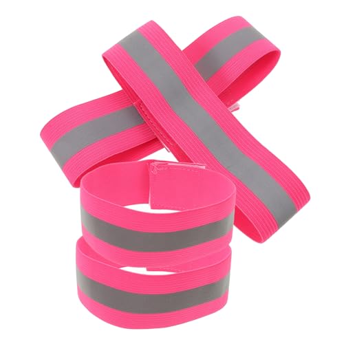 Hemoton 4Pcs Reflective Bands for Night Running High Visibility Elastic Wrist Straps for Safety Comfortable Skin Friendly Running Gear for Outdoor Exercisers