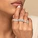 TOBENY Stackable Silver Rings for Women Non Tarnish Dainty Stacking Cubic Zirconia Thumb Ring Set Trendy Statement Promise Wedding Bands Engagement Rings for Women Size 5 6 7 8 9 10 11