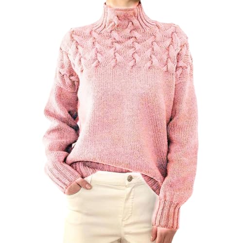 ZOCAVIA Womens Turtleneck Sweaters Fall Winter Casual Long Sleeve Knit Oversized Pullover Tops Fashion Solid Sweater Jumper