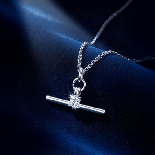 Image of Jeulia 14K Gold Plated Necklaces for Women, Dainty Paperclip Chain Choker T-Bar Layered Stackable Gold Necklace Jewelry Gifts