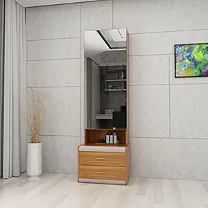 HomeTown Canterbury Engineered Wood Dressing Table with Mirror in Fortune Walnut Colour