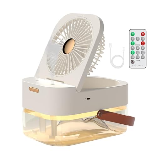 Persönlicher Nebelventilator- Tischhub mit hydrierter Kühlung, dreifacher Modus Hochgeschwindigkeits- Luftstrom, integrierter Flüssigkeitsbehälter, wiederaufladbare Batteriehardware |