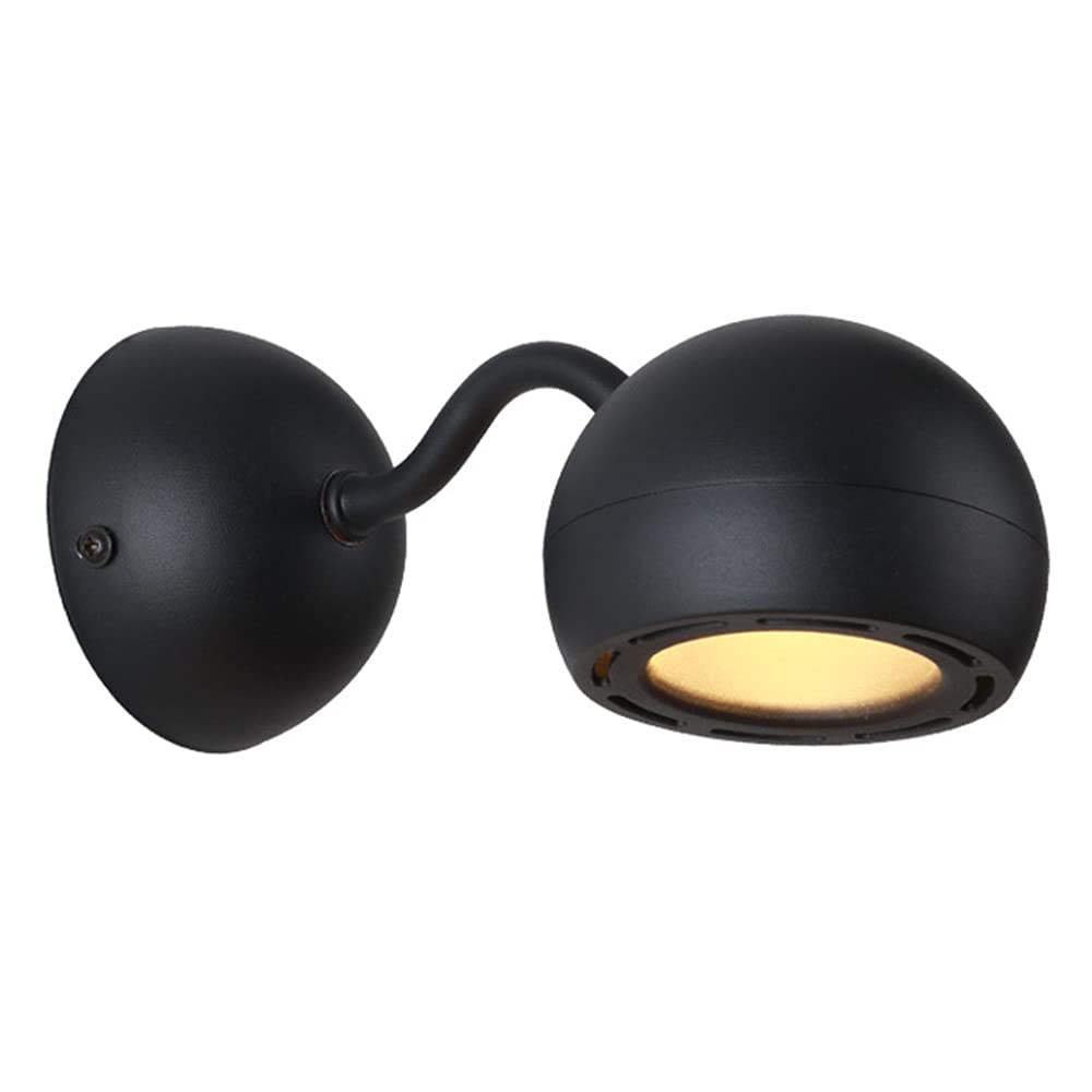 Lampa ścienna, lampa ścienna, czarna dioda LED, regulowany pojedynczy reflektor ścienny, obrotowe reflektory ścienne do czytania książek w łóżku, lampka nocna