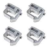 Silver Truck Cap Mounting Clamp for Camper Shell Topper Ladder Rack Canopy | Fit for Chevrolet Silverado GMC Sierra Ram 1500 2500 3500 Dodge Dakota, Ford F150 F250, Nissan Titan, Toyota Tundra (4 PCS)