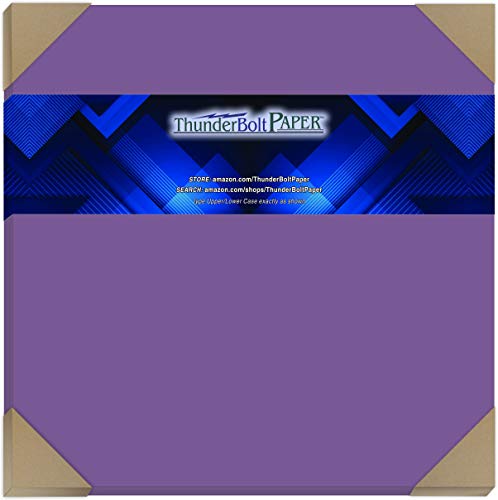 25 Purple Cardstock 65lb Cover Paper 12" X 12" (12X12 Inches) Scrapbook Album|Cover Size - Bright Colors by ThunderBolt Paper