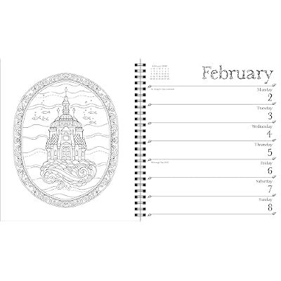 Johanna Basford 12-Month 2026 Weekly Coloring Calendar Calendar Engagement Calendar, June 3, 2025