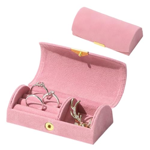 Rolin Roly Caixa de joias mini estojo organizador de joias de viagem, caixa de armazenamento portátil para viagem, exibição de joias, colar de presente, caixa de presente para guardar brincos, colares