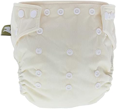 Little Lamb Cream OneSize Pocket Nappy, Washable and Reusable Cloth Nappies for Newborn Baby to Toddler, Girl or Boy, Comfortable for Babies, Comes with Double Thickness Bamboo Boosters