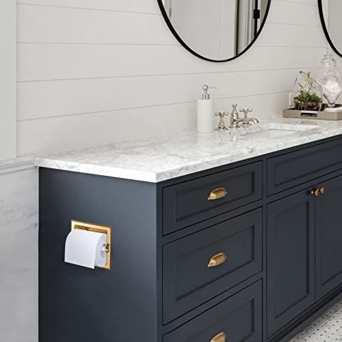 Image of Millbridge Recessed Toilet Paper Holder in Polished Brass