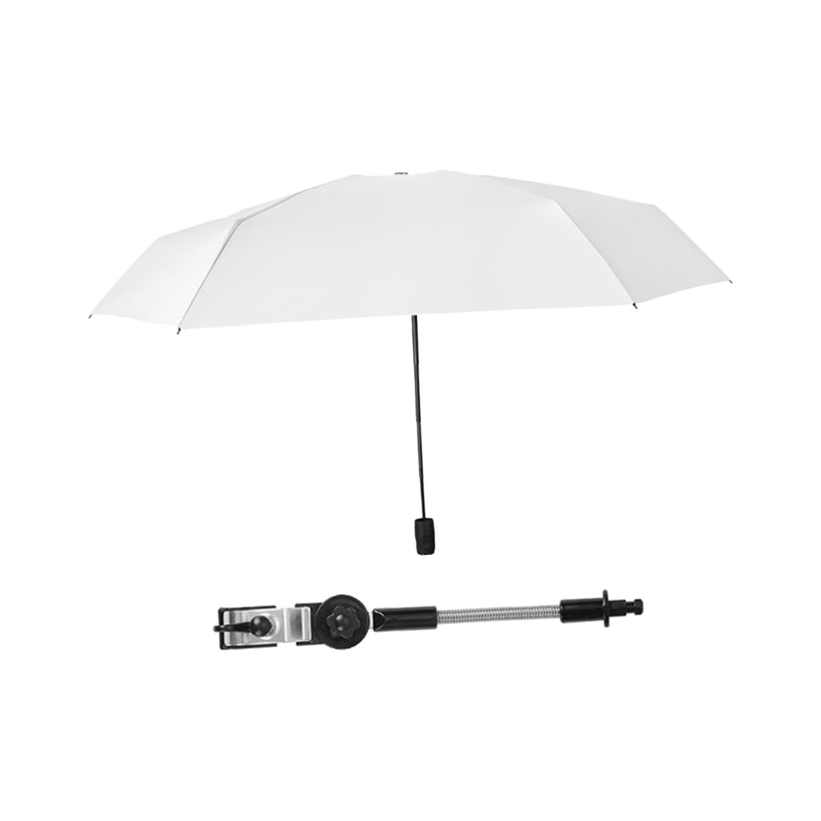 Esquirla Beach Umbrella Clamp on Umbrella Lightweight Foldable 90cm Diamter Stroller Parasol for Patio Chair Outdoor Furniture Stroller Accessories, Beige