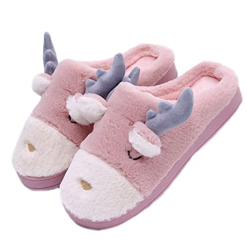 gerenic Pantoufles Chaudes d'automne et d'hiver Pantoufles d'animaux Pantoufles en Coton Pantoufles de Maison en Peluche Pantoufles en Peluche Cover