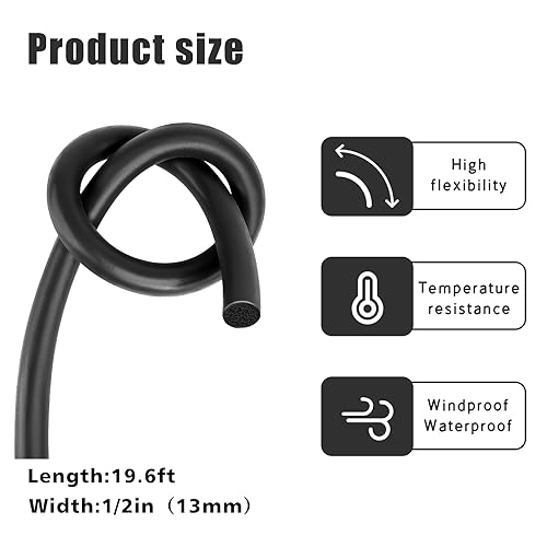 Image of Backer Rod 1 /2 Inch Rubber Caulk Saver,Foam Backer Rod for Gaps and Joints,Concrete Expansion Joint Filler,19.6 feet Length