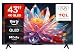 TCL 43T6C 43 Zoll QLED Fernseher, 4K UHD Fire TV, HDR10+, Dolby Vision & Atmos, Smart TV mit Sprachsteuerung mit Alexa, Google Cast & AirPlay 2