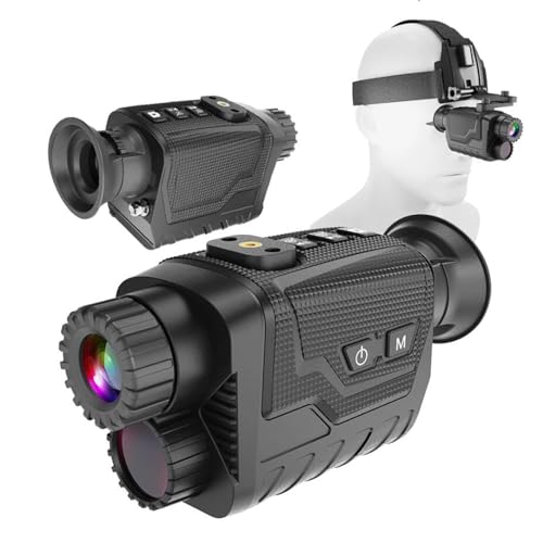Gafas de visión Nocturna para Exteriores. Telescopio monocular infrarrojo 4K HD montado en la Cabeza, Zoom Digital 36MP 8X, visión Nocturna de 400M for Caza y Camping