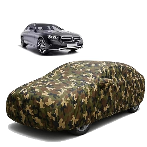 Image of Sulfar 100% Waterproof Car Body Cover Compatible with Mirror for Mercedes Benz EClass with Long Lasting Durable Material (Triple Stitched, Full Bottom Elastic, Camouflage Army)