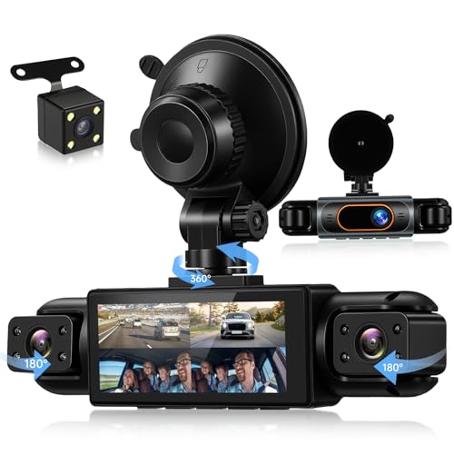 Rimoody 4 Canali 360° Dashcam Auto, 4 Telecamera HD 1080P
