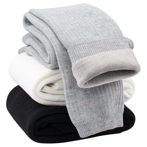 Looching Toddler Girls Fleece Lined Leggings Baby Winter Warm Cotton Thick Thermal Velvet Knit Tights Pants for 2-5T Kids Cover