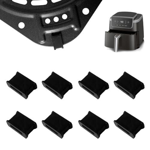 ALJ 8PCS Air Fryer Silicone Rubber Bumpers for Ninja 5QT MAX AF142 5-in-1 Air Fryer Pro, Upgraded Silicone Rubber Feet Tabs Pads Tips Sides Parts Stoppers Spacers Supports for Ninja Air Fryers