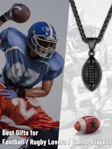 GOLDCHIC JEWELRY Sport Necklaces for Men Teen, Football Baseball Soccer Basketball Softball Necklaces with Stainless Steel Chain Athlete Jewelry Sports Fan Gift2