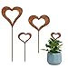 Dibotell 3 Stück Herzen Stecker Gartendeko,Rostdeko Gartenstecker,Gartenstecker Gartenschild,Grabschmuck Pflanzenstecker,Metall Rost Gartendeko Edelrost für Garten Terrasse Balkon Roststecker
