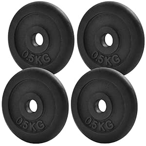 KK Cast iron Weight Plate Set. 1 Inch Cast iron Weight Disc Pair. 2 x 2.5kg, 5kg or 10kg Barbell Weight Plates. Dumbbell Plates for Home or Gym Training or Weightlifting.