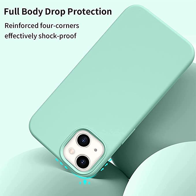 Image of MIDOS Back Cover Compatible with iPhone 14 Plus Case Liquid Silicone Full Protection Shock Proof Back Cover for iPhone 14 Plus (2022) 6.7 inch (Mint)