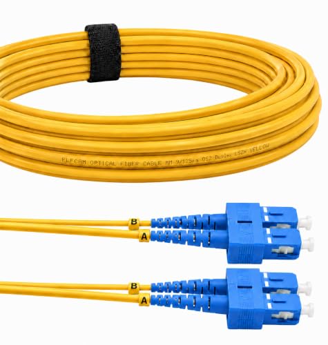 Elfcam® - Kabel światłowodowy SC/UPC do SC/UPC Duplex Monomode, optyczna podpórka 9/125um OS2 LSZH (3M)