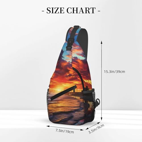 Bolso tipo Sling unisex negro para viaje y senderismo miniatura 2