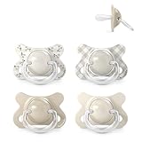 Suavinex, Pack 4 Chupetes Bebés Recién Nacidos, Talla Especial Mini -2/2 Meses, Tetina Fisiológica de Silicona SX Pro Simétrica y Flexible, Respeta el Desarrollo Bucodental, Birdies, Wild&Free, Beige