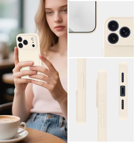 Image of DIZORO Square Microfiber Candy Case Compatible for iPhone 17 Pro Max Shockproof Slim Back Cover Liquid Silicone Case - Stone Grey