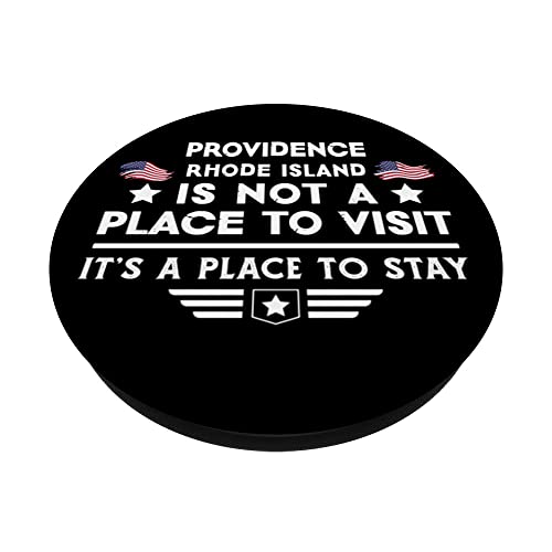 Providence Rhode Island Place to stay USA Town Home City PopSockets Swappable PopGrip, Black - Image 2