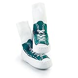 Mocc Ons Clever Little Slipper Socks That Keep Toes Warm! Sneakers 6 -12 Months Turq