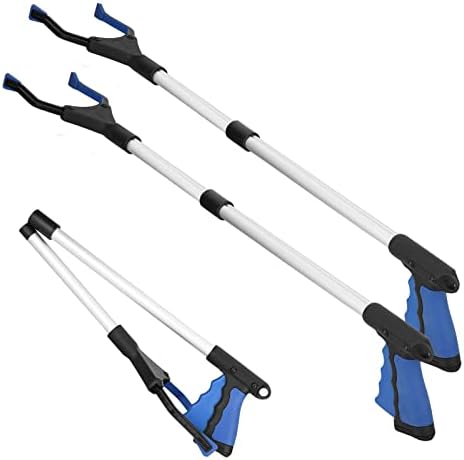 Grabber Reacher Tool-2 Pck, 32" Long Foldable Claw Grabber, Pick Up Stick Grabber, Reacher Grabber Pickup Tool, Trash Picker Upper Grabber, Litter Picker, Garden Nabber, Arm Extension