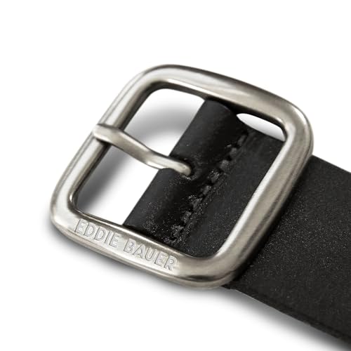 Eddie Bauer Women's Casual Leather Belts with Durable Metal Buckle, Center Bar - Black, Small3