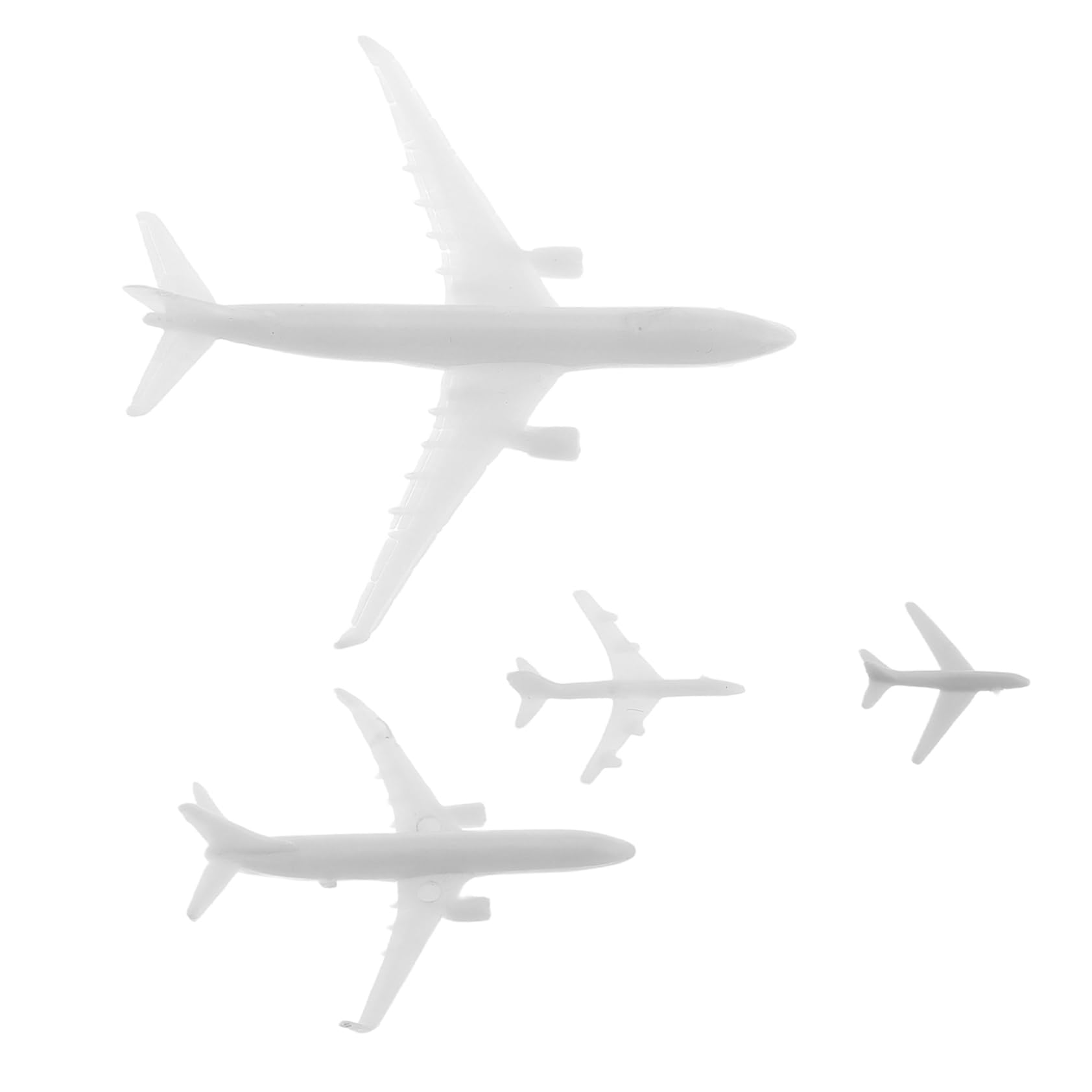 4pcs Micro Landscape Airplane Model Kit Realistic Plastic Aircraft Figurines for Landscaping City Planning Airport Scene and Military Display