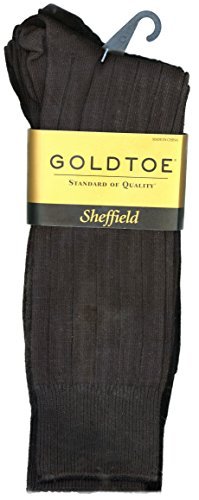 Gold Toe Mens 4-Pair Sheffield Premium Pima Cotton Trouser Socks (Black, Shoe Size 6 - 12.5 (1 PK - 4 Pair Total))