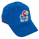 Desert Cactus University of Kansas Baseball Hat Jayhawks KU Brimmed Embroidered Hats Cap Adjustable Cloth Strap Adult (Style E1) Blue