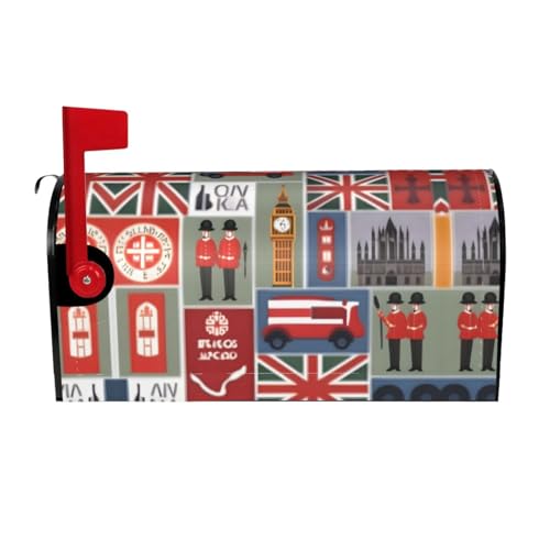 Dekorativer Briefkastendeckel mit englischen Symbolen, für Zuhause, Garten, Dekoration, Briefkasten, Abdeckung