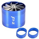  KSTE Turbina Aire, La Ingesta de Aire del Coche Turbonator único Ventilador de turbina de Gas Super Charger de Ahorro de Combustible Turbo 64mm Azul