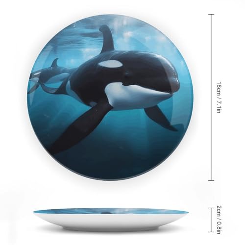 Plato decorativo de porcelana Bone China con soporte 7 in miniatura 2
