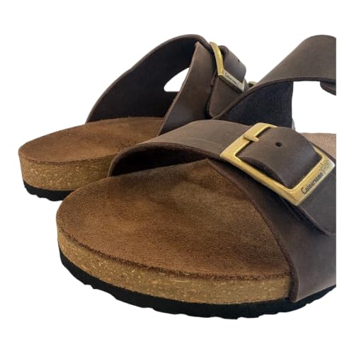 Image of Heritage - Premium Leather Two-Strap Comfort Sandal | Genuine Leather | Brown | UK 4-9 (EU 37-43)