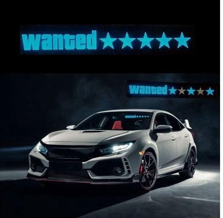 Gogna Mart GTA Wanted 5 Stars LED Car Window Electric Decal 5