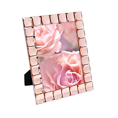 Isaac Jacobs Decorative Sparkling Jewel Picture Frame, Photo Display & Home Décor (5x7, Blush)
