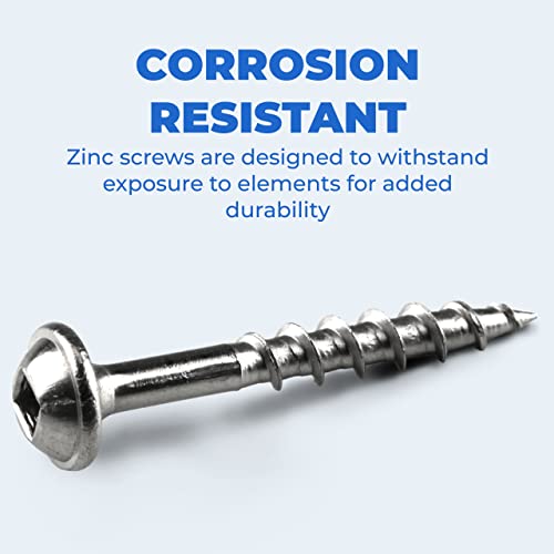 Kreg Zinc Pocket-Hole Screws - SML-C125-500 - 1-1/4 Inch - Coarse Thread - Maxi-Loc Head - Indoor - 500 Count miniatura 6